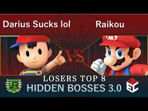 Hidden Bosses 3.0  LOSERS TOP 8 - Darius Sucks lol (Ness) vs Raikou (Mario)
