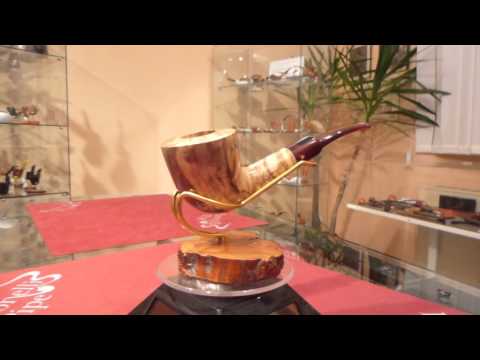 Pipa olivastro half bent fatta a mano - www.paronellipipe.it