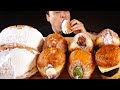 생크림와플과 여러가지 도넛 오렌지쥬스 먹방 리얼사운드 ASMR Social Eating Muk