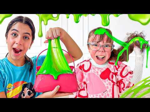 SARAH E ELOAH em uma HISTÓRIA ENGRAÇADA da MÁGICA DO SLIME | Funny Story for Kids - Sarah de Araújo