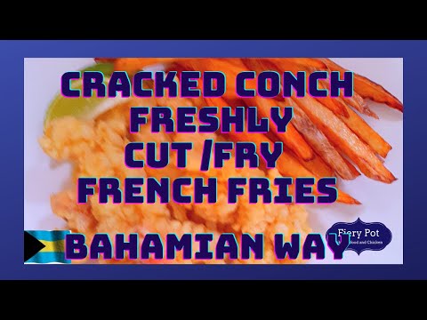 Cracked Conch. Bahamian made delicious conch/fries smuddered in ketchup and hot sauce. Enjoy ursef
