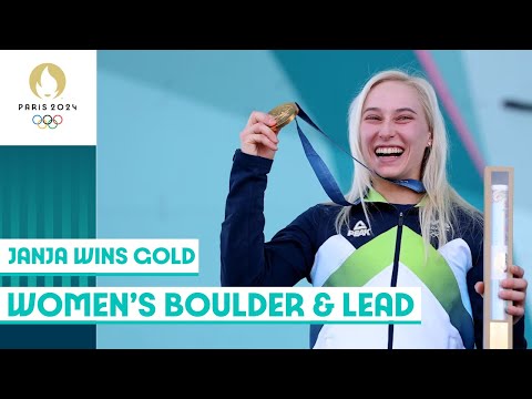 Janja Garnbret wins women's sport climbing Boulder & Lead gold 🧗‍♀️ | Paris 2024