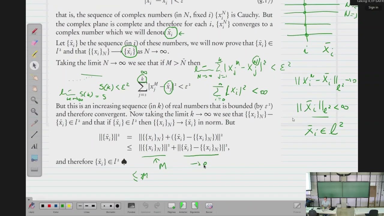 Oscar Reula: Infinite Dimensional Vector Spaces - Class 6