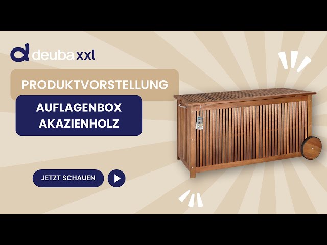 Video teaser per CASARIA® Auflagenbox Akazienholz 120x55x60cm mit Innenplane