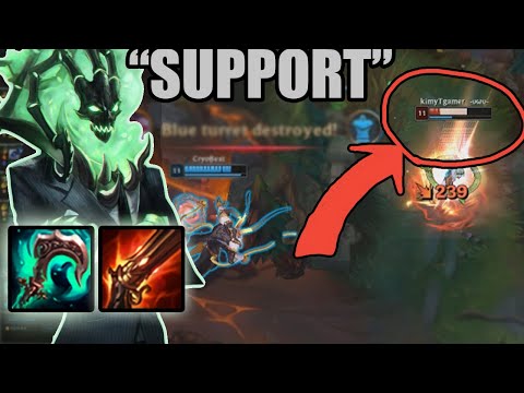 AD THRESH SUPPORT DOES DAMAGE! - Thresh AD Support Game Black Mist Scythe - League of Legends