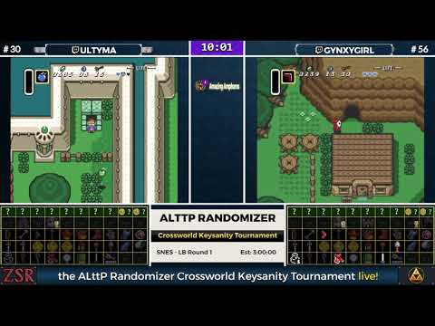 ALttPR Crossworld Keysanity Tournament: LB Round 1 - Ultyma vs. GynxyGirl Part 1