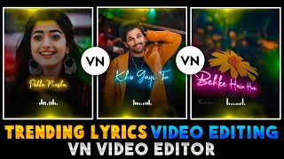 VN App Trending Lyrics Video Editing | Vn Video Editor | Black Screen Lyrics Video | Lyrics Video.