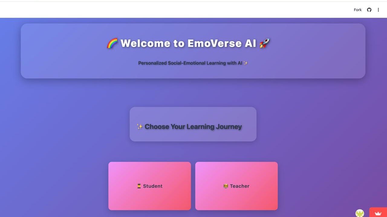 🌈 EmoVerse AI – Learning Platform for Children’s Mental Health | AWS AI Hackathon 2025