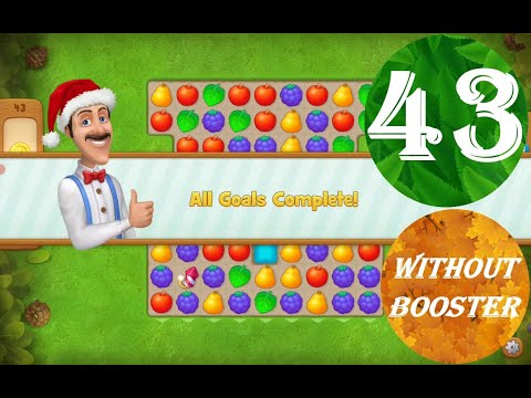 Gardenscapes Level 43 - [18 moves] [2022] [HD] solution of Level 43 Gardenscapes [No Boosters]