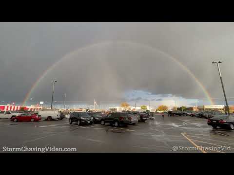 Full Rainbow Over Saint Cloud, MN in a Sleet Storm - 10/14/2022