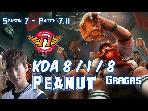 SKT T1 Peanut GRAGAS vs GRAVES Jungle - Patch 7.11 KR Ranked