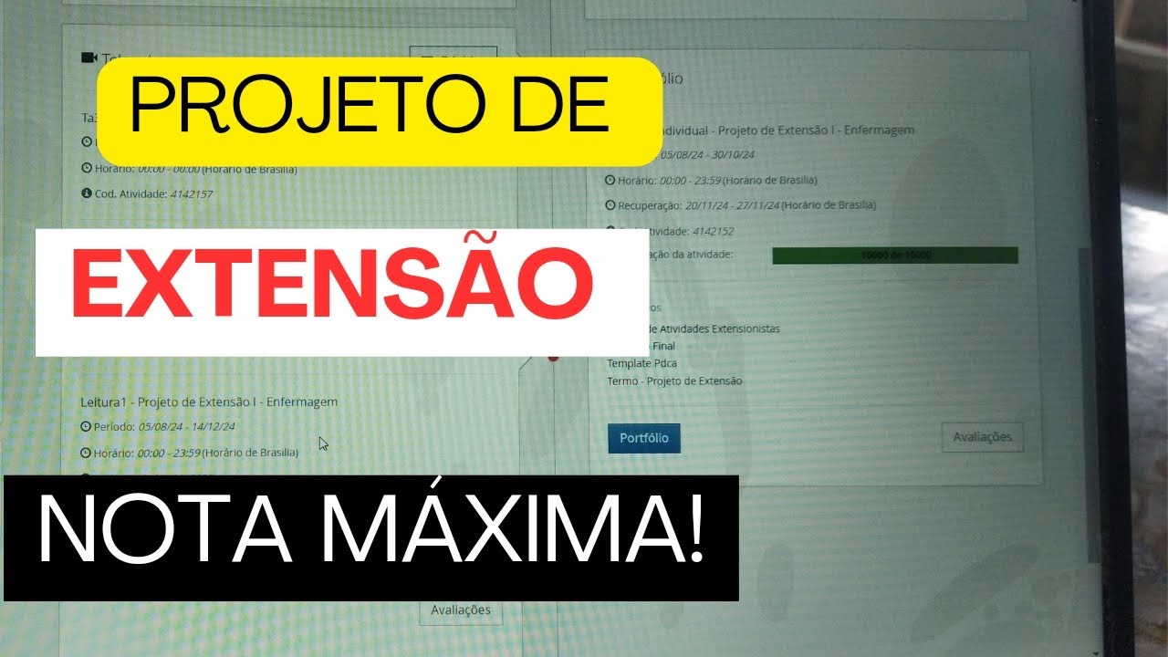 TIREI NOTA MÁXIMA! MOSTREI DETALHADO MEU PROJETO DE EXTENSÃO EM ENFERMAGEM/PROJETO PRONTO/UNOPAR