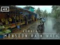 Mind Refreshing Walk In Kerala Monsoon Rain ASMR Rain And Thunder Sounds 4K60fps