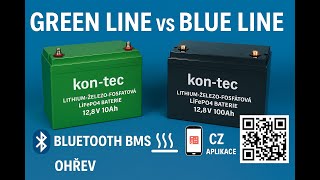 *❄️Baterie Kon-Tec KT-LFP12200-GL Green Line Lithium-železo-fosfátová LiFePO4 baterie 12V, 12,8V 200Ah, 2560Wh - Wireless BMS System + funkce ohřevu baterie | Aplikace v češtině