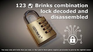 123 🔐 Brinks combination lock decoded and disassembled