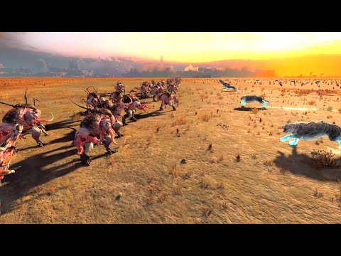 50 Snow Leopards VS 640 Spawn of Slaanesh - Total War Warhammer 3