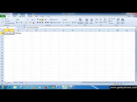 Microsoft Office Excel 2010 Modify Column Width and Row Height