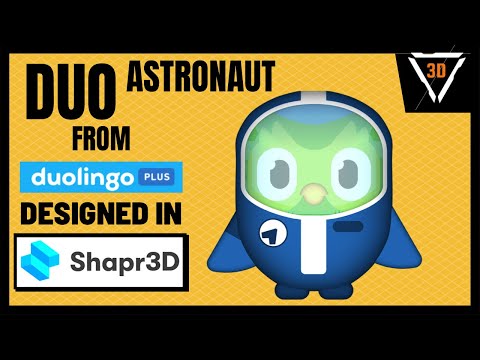 3D modeling DUO ASTRONAUT from Duolingo PLUS in Shapr3D on iPad