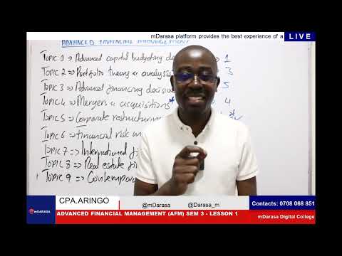 CPA ADVANCED FINANCIAL MANAGEMENT (AFM) - LESSON 1