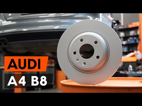 How to change rear brake discs / rear brake rotors on AUDI A4 B8 Saloon [TUTORIAL AUTODOC]