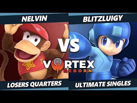 Vortex Legends 10 Losers Quarters - Nelvin (Diddy Kong) Vs. BlitzLuigy (Mega Man) SSBU Ultimate