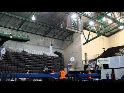 Dylan Schmidt competing in Open Trampoline at the 2011 National Gymsports Championships