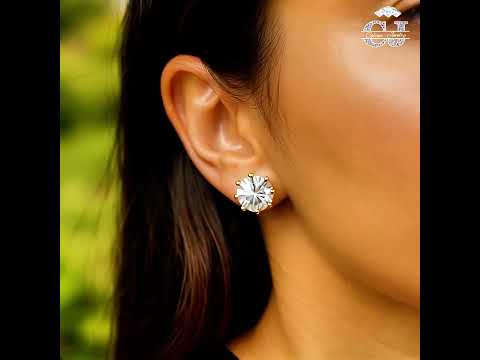 Sterling Silver Moissanite Stud Earrings product video