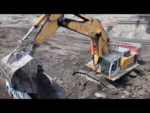 Liebherr 974 Excavator Loading Overburden Αt Α Busy Mining Site - Ascon Ltd