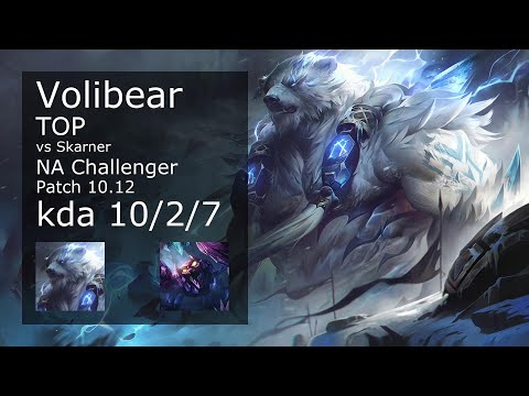 Volibear vs Skarner Top - NA Challenger 10/2/7 Patch 10.12 Gameplay
