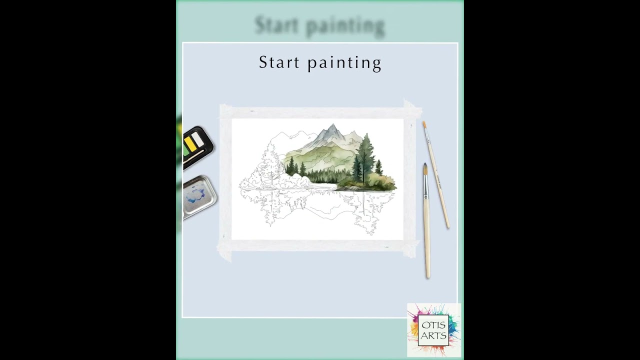 Mountains outline drawing, PDF Digital Download for Coloring or Painting