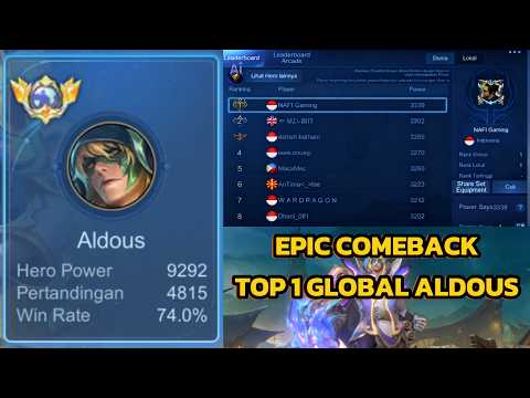 Raja aldous top 1 global diremehin musuh disuruh suren eh kena comeback