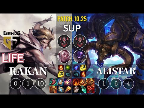 GEN Life Rakan vs Alistar Sup - KR Patch 10.25