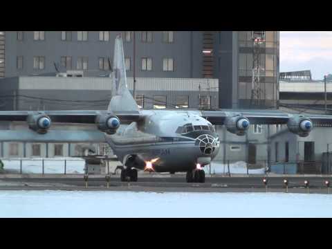 Атран 693 Antonov Ан-12 RA-12990 запуск руление взлет Внуково UUWW