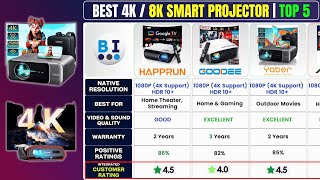 ✅Best 4K Smart Projectors 2025 🎥 Yaber vs Happrun vs GooDee vs AuKing–Top 5 Compared!
