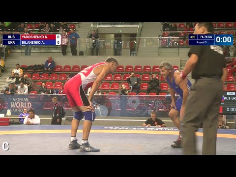 Round 3 FS - 76 kg: A. BILANENKO (UKR) df. N. YAROSHENKO (RUS) by FALL, 4-0