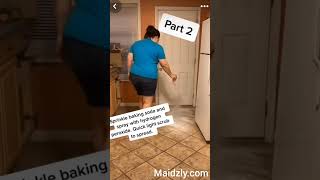 How to clean a tile kitchen floor. #cleaninghacks #cleaningmotivation #howto #kitchenfloor