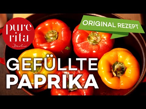 Gefüllte Paprika mit Hackfleisch und Reis im Backofen (Rezept) 🌶