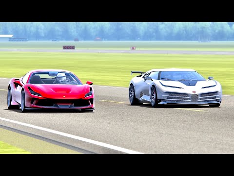 Bugatti Centodieci vs Ferrari F8 Tributo - Top Gear Track