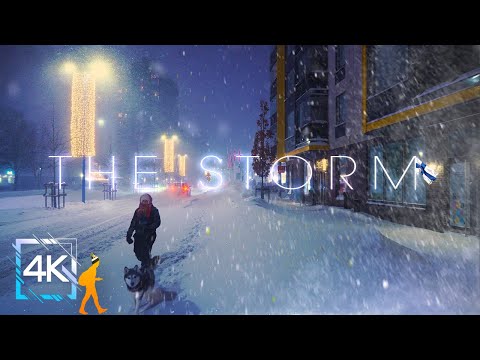 EXTREME SNOW STORM 🌪 Small Finnish Town hit by a Blizzard, Järvenpää, Finland 4K