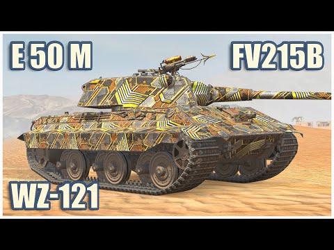 E 50 Ausf. M, FV215b & WZ-121 • WoT Blitz Gameplay