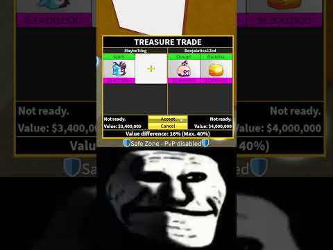 When You Trade SPIRIT for a Dough fruit In Blox Fruits! 😱 #shorts #roblox #trollface