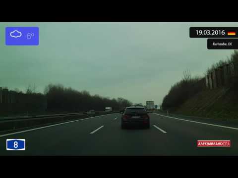 Driving through Baden-Wurtemberg (Germany) from Stuttgart to Mannheim 19.03.2016 Timelapse x4