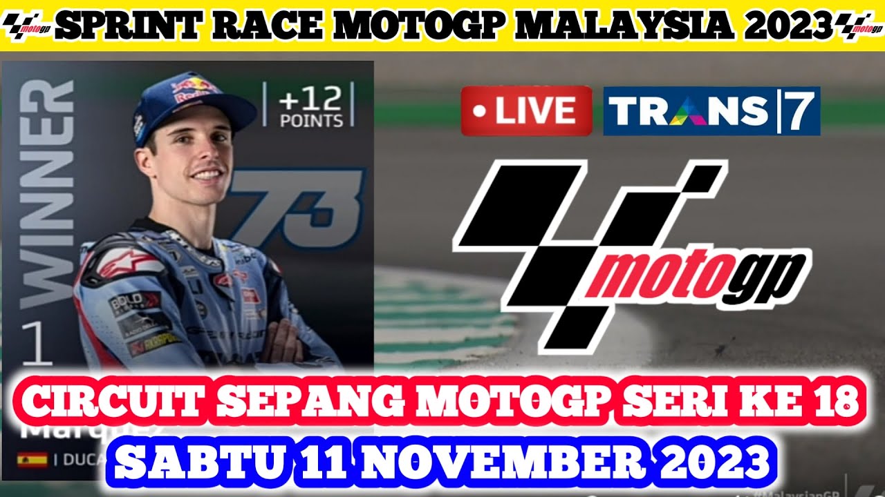 Hasil Sprint Race MotoGP Malaysia 2023 | Live MotoGP Malaysia 2023