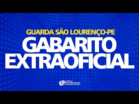 🚨RESOLUÇÃO DA PROVA!👮GABARITO EXTRAOFICIAL GUARDA SÃO LOURENÇO DA MATA-PE🚨