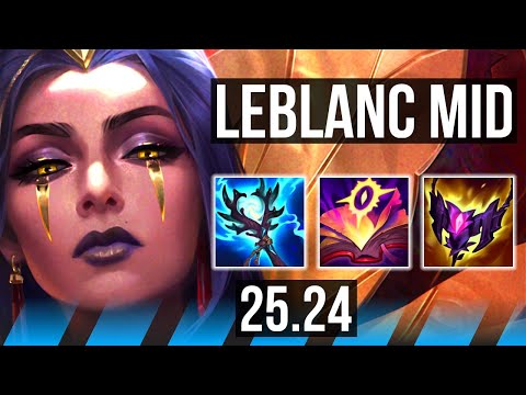 LEBLANC vs SYNDRA (MID) | Perfect KDA: 22/0/8, 45K damage | EUW Master | 25.24