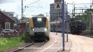 preview picture of video 'Värmlandstrafik X52 Bombardier Regina EMU trains in Karlstad, Sweden'