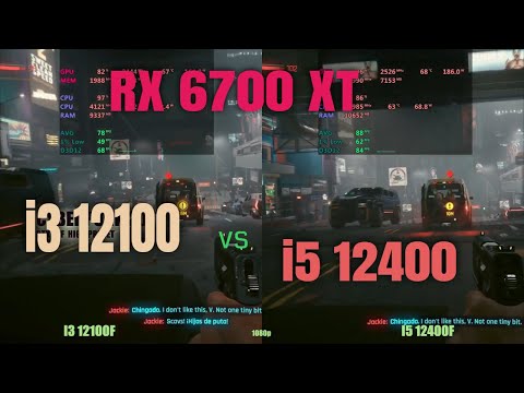 i3 12100f vs i5 12400 6700xt in 2024