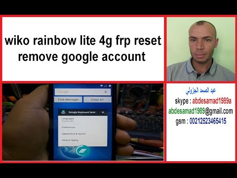wiko rainbow lite 4g frp reset remove google account