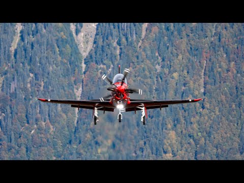 Thrilling Pilatus PC-21 High-Speed Overhead Pass at Axalp Fliegerschiessen [4K]