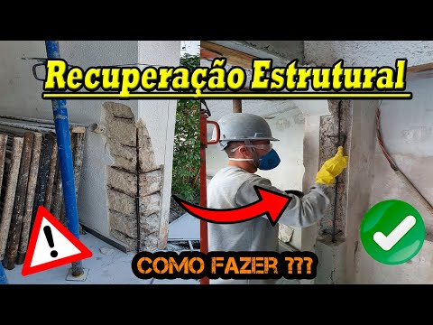 Recuperação estrutural de pilar e viga - Como fazer? Recuperação devido a corrosão das armaduras